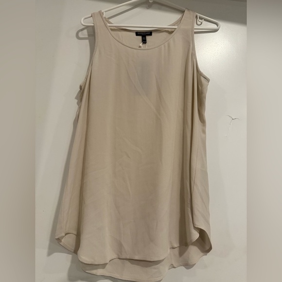 Eileen Fisher Silk Georgette Scoop Neck Tank In Bone Size PM $198 - Picture 1 of 5